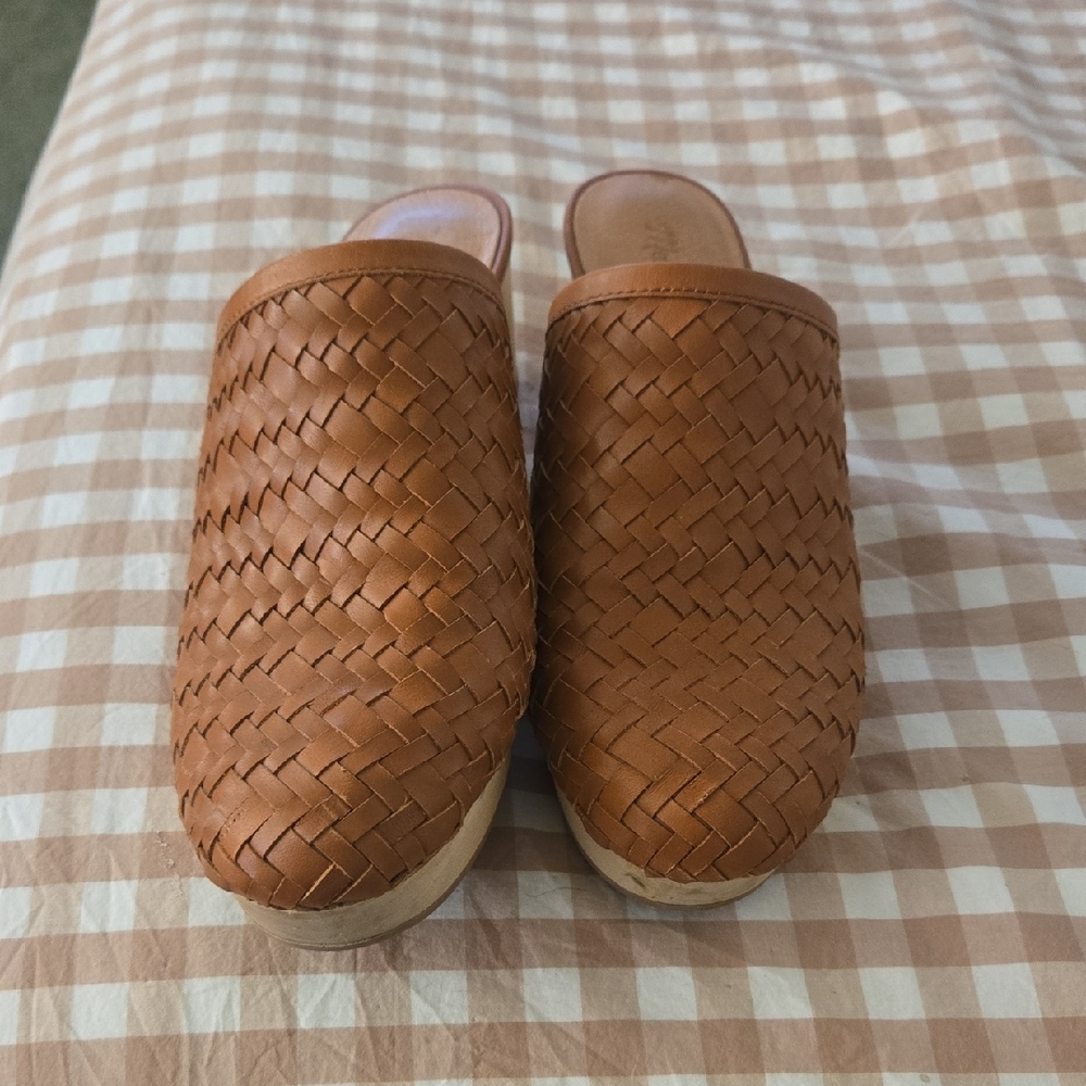 MADEWELL Woven Brown Slip-On Clogs